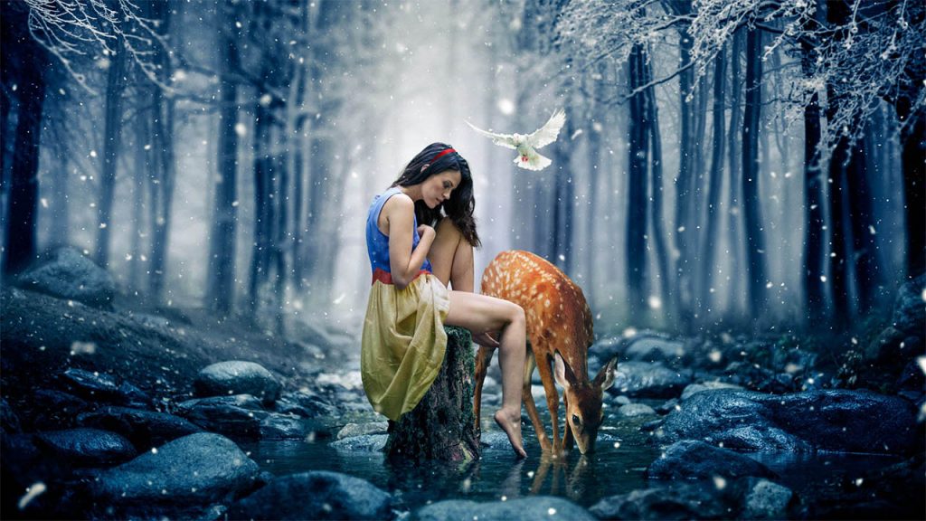 Photoshop 白雪公主照片合成教程 PS童话场景设计 Snow White Photo Composite